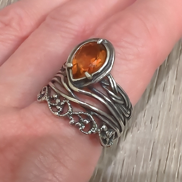 Or Paz Israel Sterling Silver Citrine Ring - Picture 7 of 8